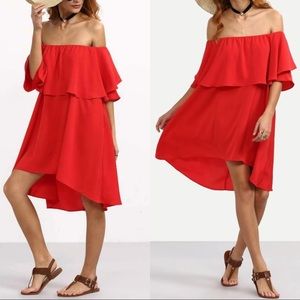 Red Off The Shoulder Dress